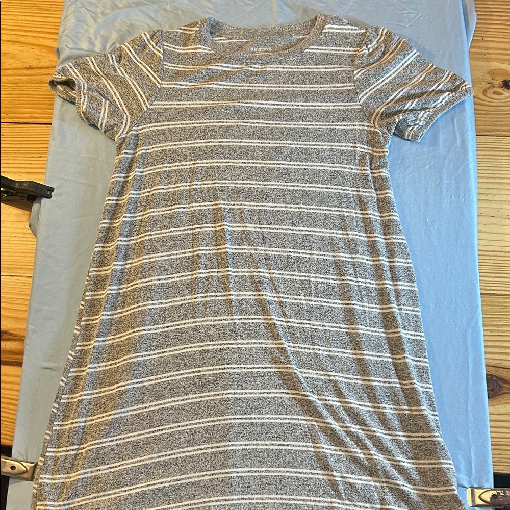 Arizona Jean Company Gray and White Striped Dress
